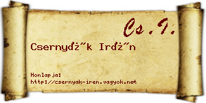 Csernyák Irén névjegykártya